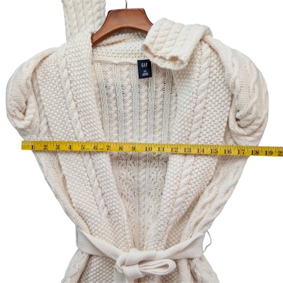 Vtg GAP Cable Knit Cardigan Womens Cream Belted Cotton Blend Sweater Size XS - Picture 7 of 10